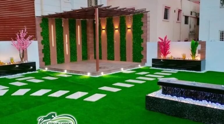 تنسيق حدائق في حي الملقا بالرياض
